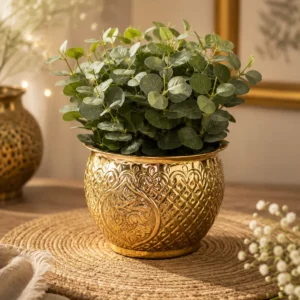 Brass Flower Pot – Elegant Handcrafted Home Décor