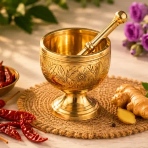 Brass Panghutti  – Traditional Ayurvedic Grinder for Home & Kitchen