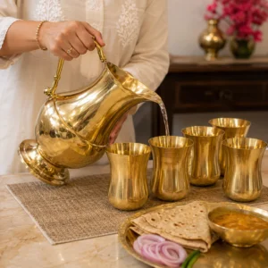 250 brass jug glass set 2 litre with 6 glass premium brass water original imahzzsbucnxarvk