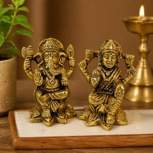 9 8 brass laxmi ganesh idol set gold finish decorative murti for original imahmsq9abcg9bwz (1)
