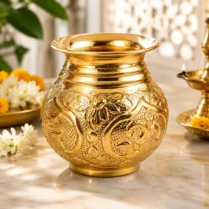 brass kalash for pooja traditional engraved lota pure brass puja original imahz2hdnuykzhj9 (1)