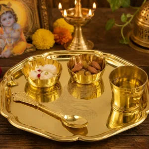 no pure brass laddu gopal bhog plate thali set jyoti entreprises original imahpsfk5dfapnpn (1)